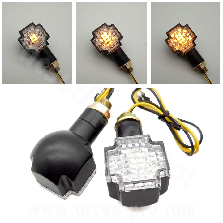 Clignotant homologué OPM cross séquentiel indicateur progressif à LEDs noir la paire - vue 2