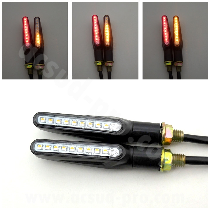 Clignotant homologué OPM Utah séquentiel indicateur progressif à LEDs + feu de freinage (la paire) - vue 2