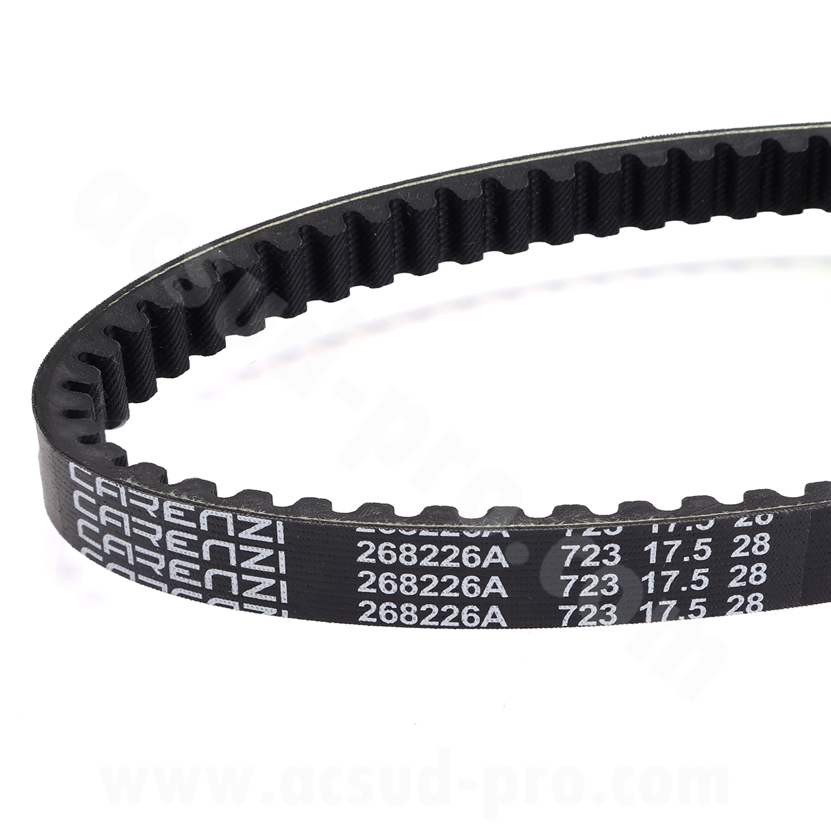 Courroie scooter aramid / epdm carenzi adapt peugeot 50 kisbee 4T / django 4T (OEM : 23100-gw3-0120) (723 x 17.5 x 8.5 x 28°) - vue 2