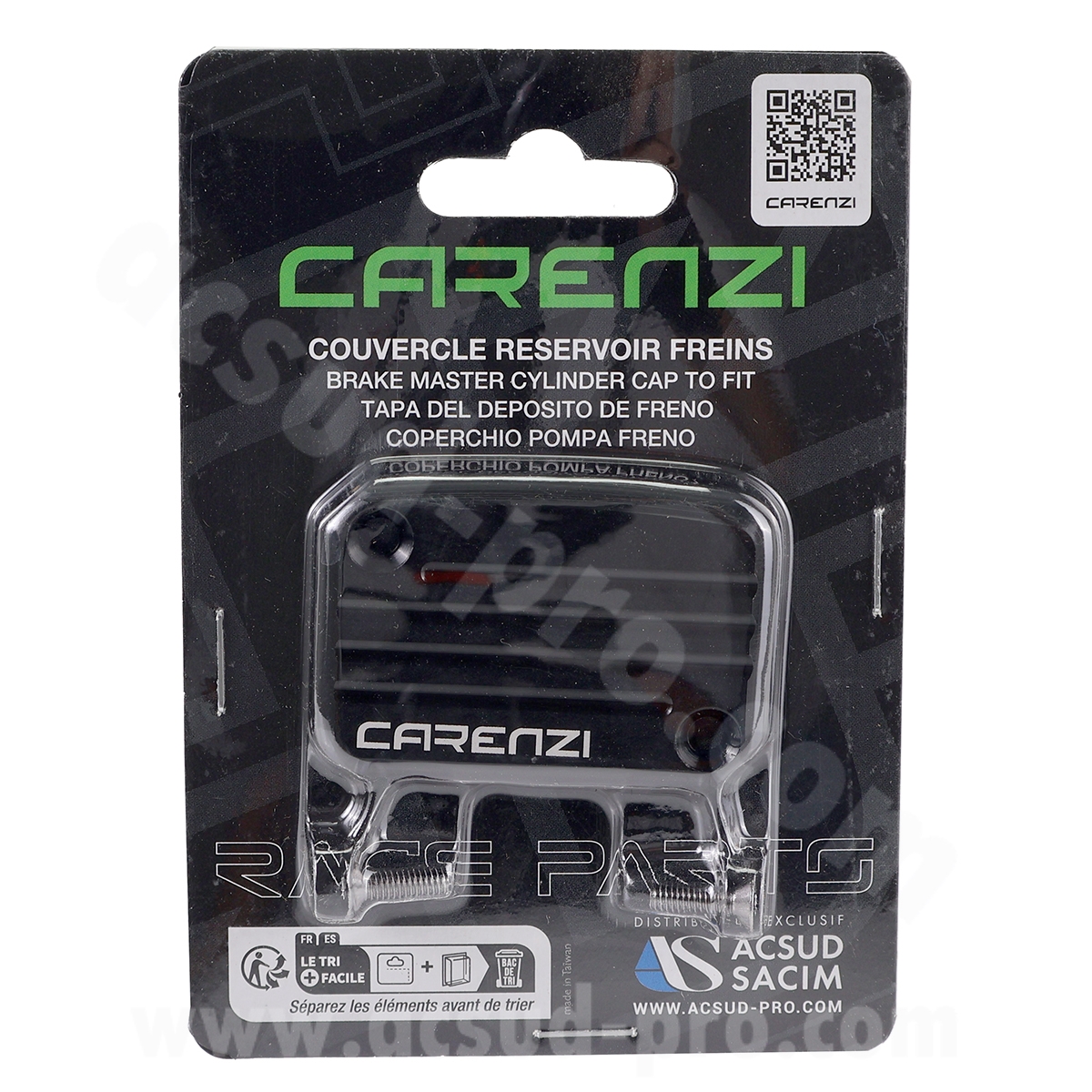 Couvercle réservoir freins Carenzi adapté MBK 50 Booster 2004-2017 Stunt / Yamaha 50 BWS 2004-2017 Slider noir - vue 2