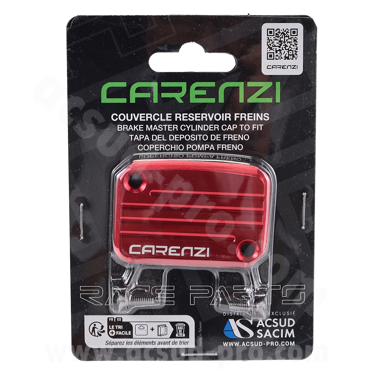 Couvercle réservoir freins Carenzi adaptable MBK Booster 50 2004-2017 et Yamaha BWS 50 2004-2017 rouge - vue 2