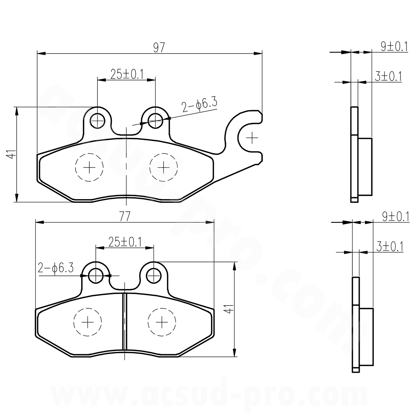 Plaquette de frein avant RB max Piaggio Fly Beverly X7 X8 MP3 Vespa GTS 125 250 300 cc (647079) - vue 2