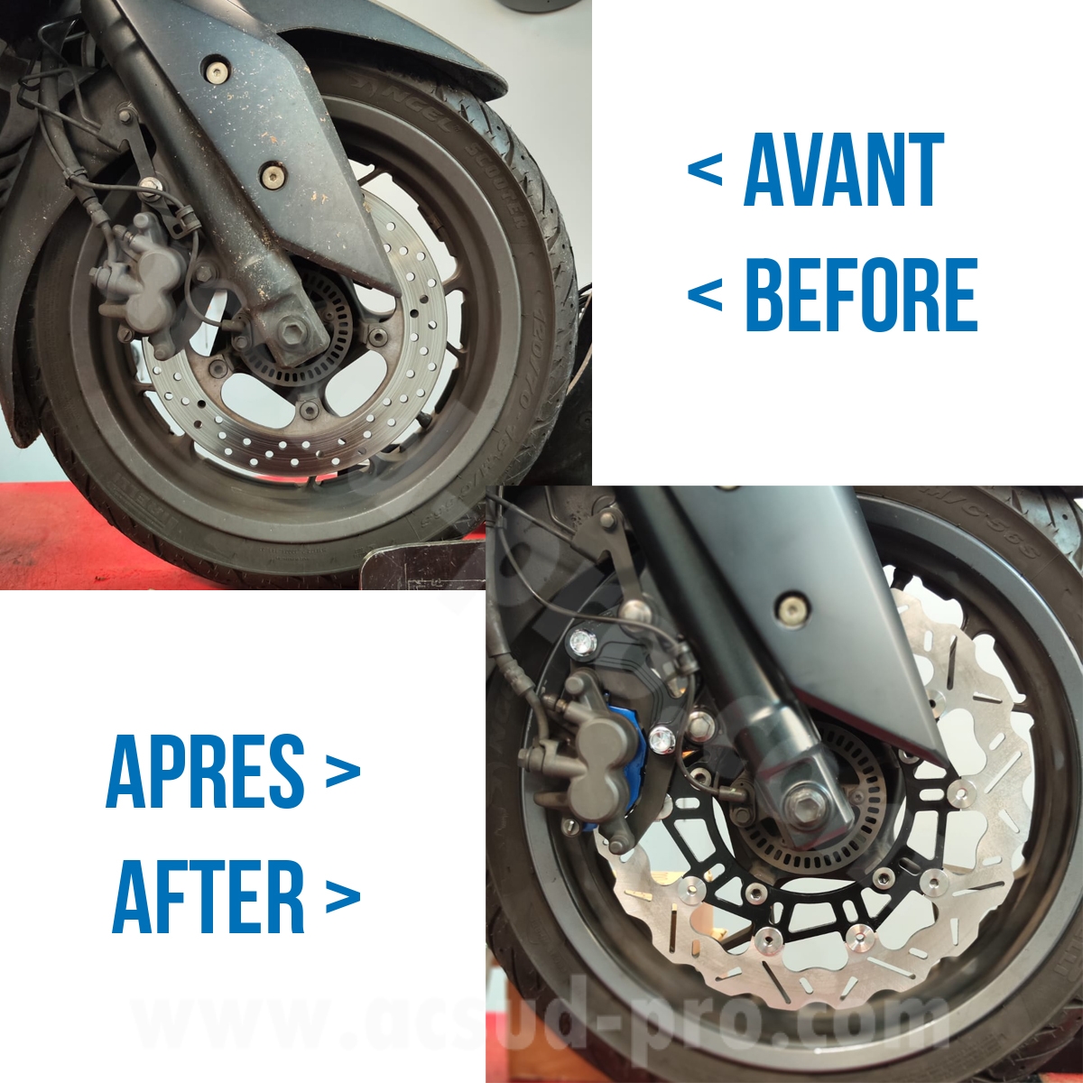 Disque de frein avant maxiscooter oversize RB max adapt. yamaha XMAX 125 cc 2018-2025 / XMAX 300 cc 2017-2025 Ø300MM ( montage avec adaptateur 282031A) - vue 2