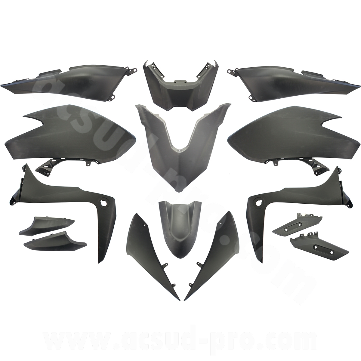 Kit carrosserie Yamaha TMAX 530 2017-2019 SX/DX noir mat 15 pièces