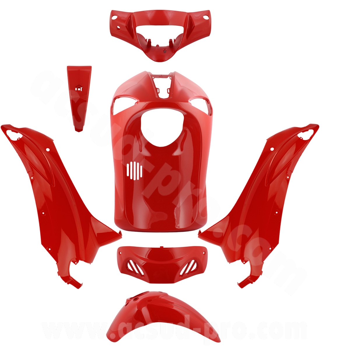 Kit carrosserie Piaggio Liberty 50/125/150/200 cc 2004-2014 7 pièces rouge