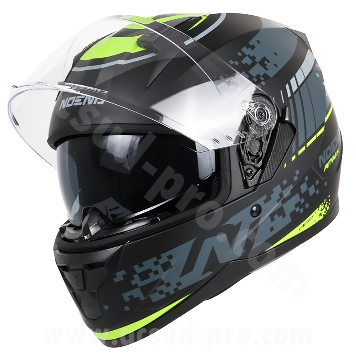 Casque intégral double écran Noend Attack SC-33 noir jaune XXL - vue 7