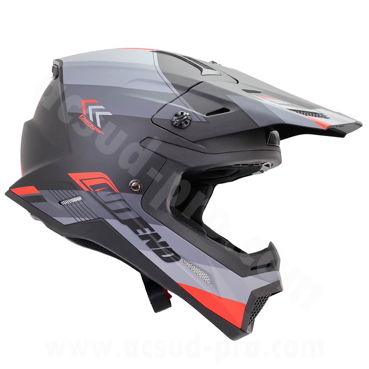 Casque cross Noend Dagger noir rouge mat M - vue 5