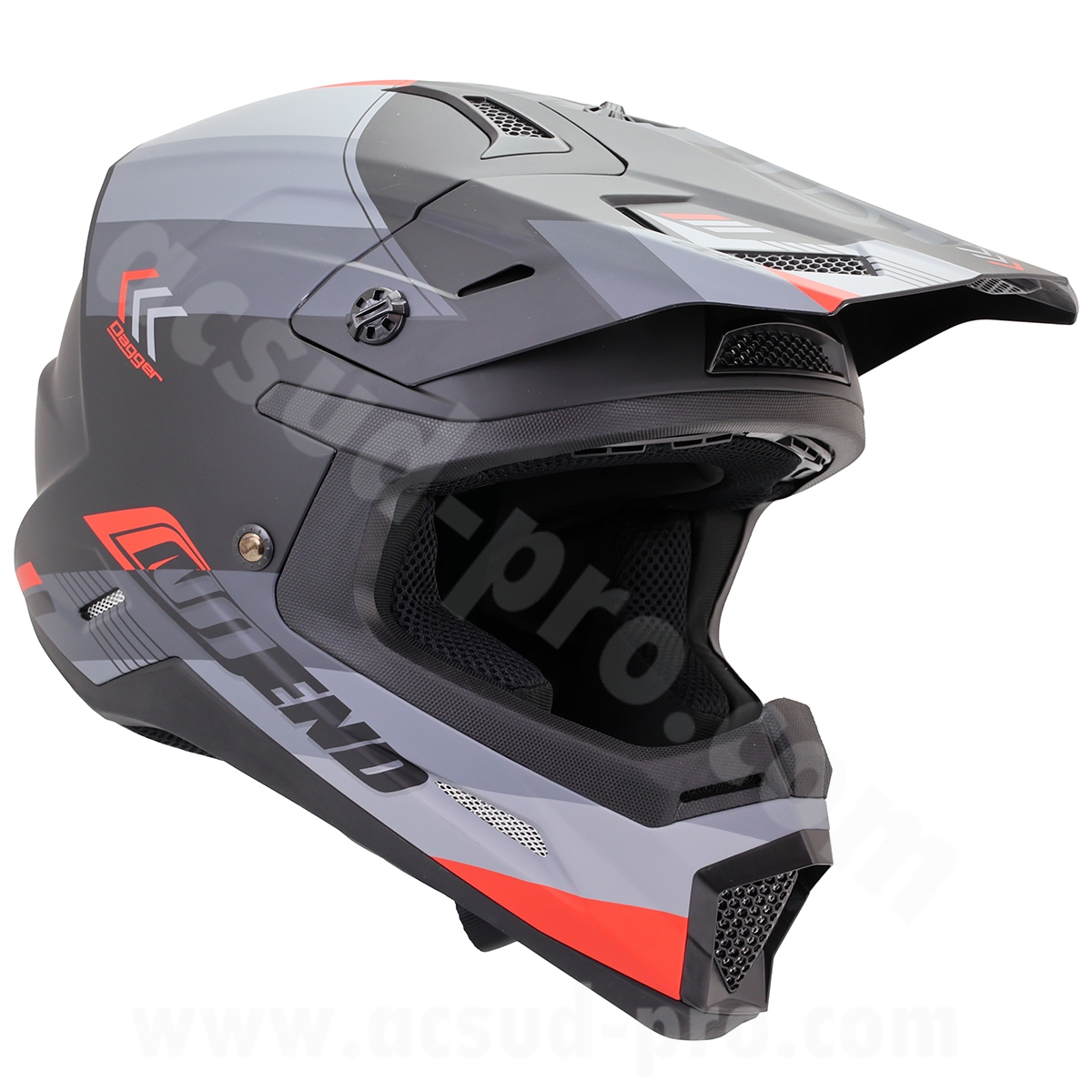 Casque cross Noend Dagger noir rouge mat L - vue 4