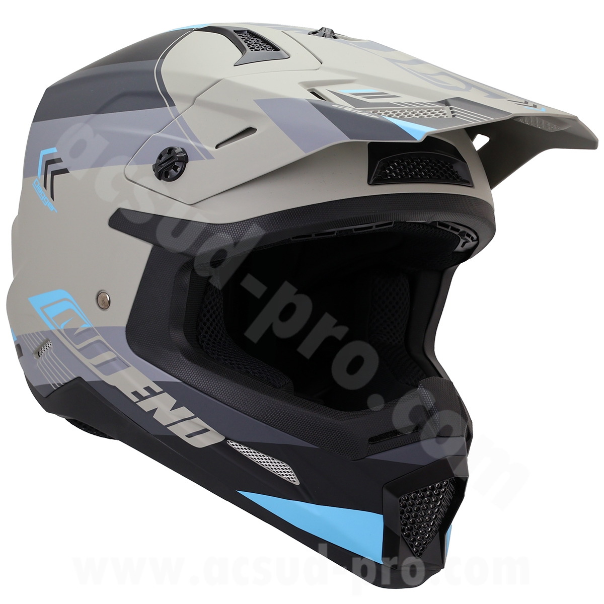 Casque cross Noend Dagger gris bleu mat M - vue 4