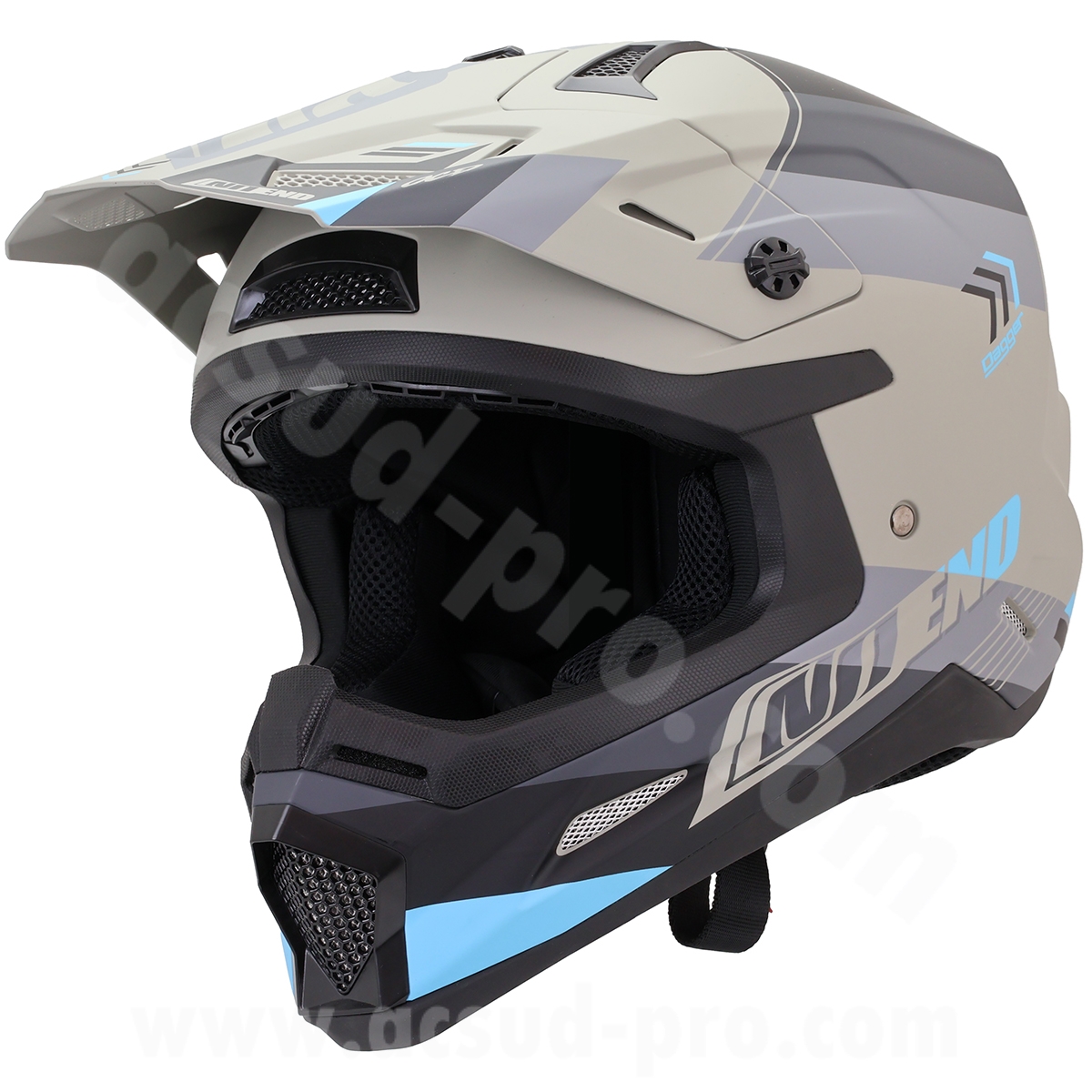 Casque cross Noend Dagger gris bleu mat XL - vue 2