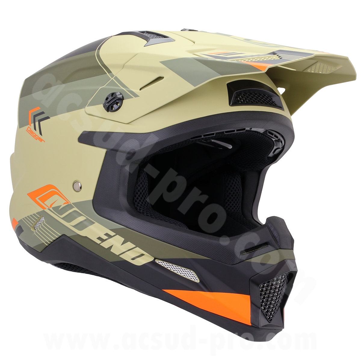Casque cross Noend Dagger kaki/orange mat M - vue 4