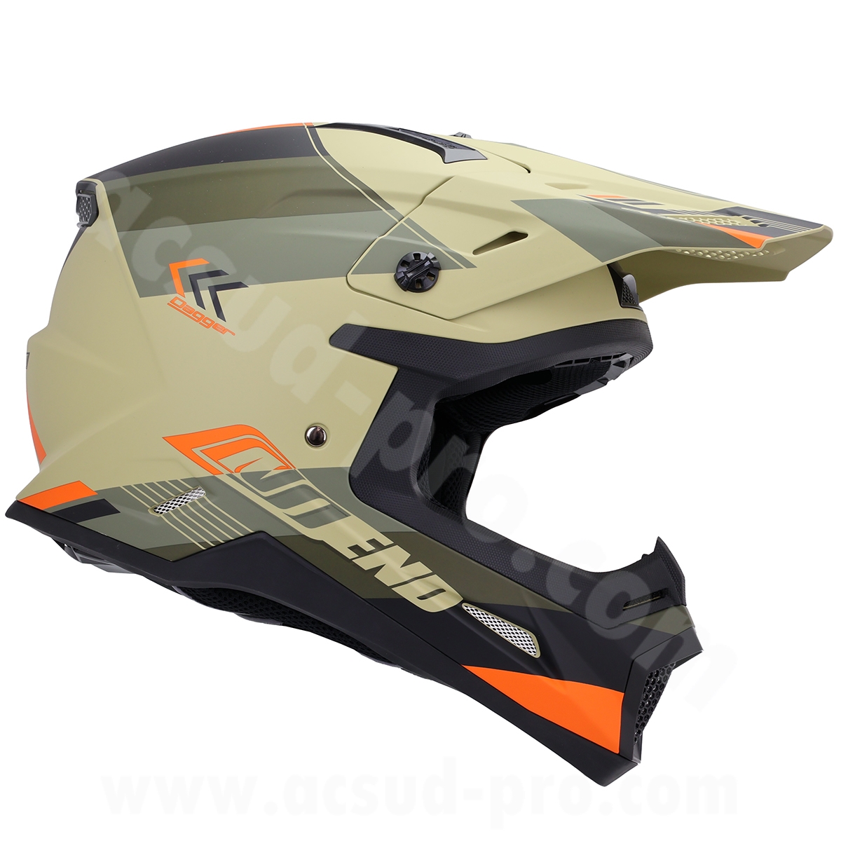 Casque cross Noend Dagger kaki/orange mat M - vue 5