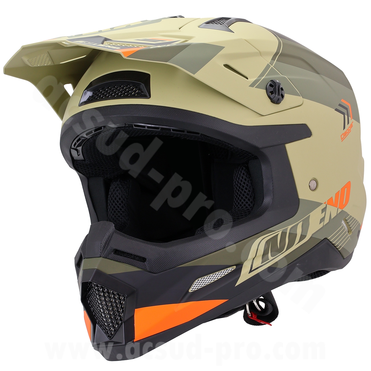 Casque cross Noend Dagger kaki orange mat L - vue 2