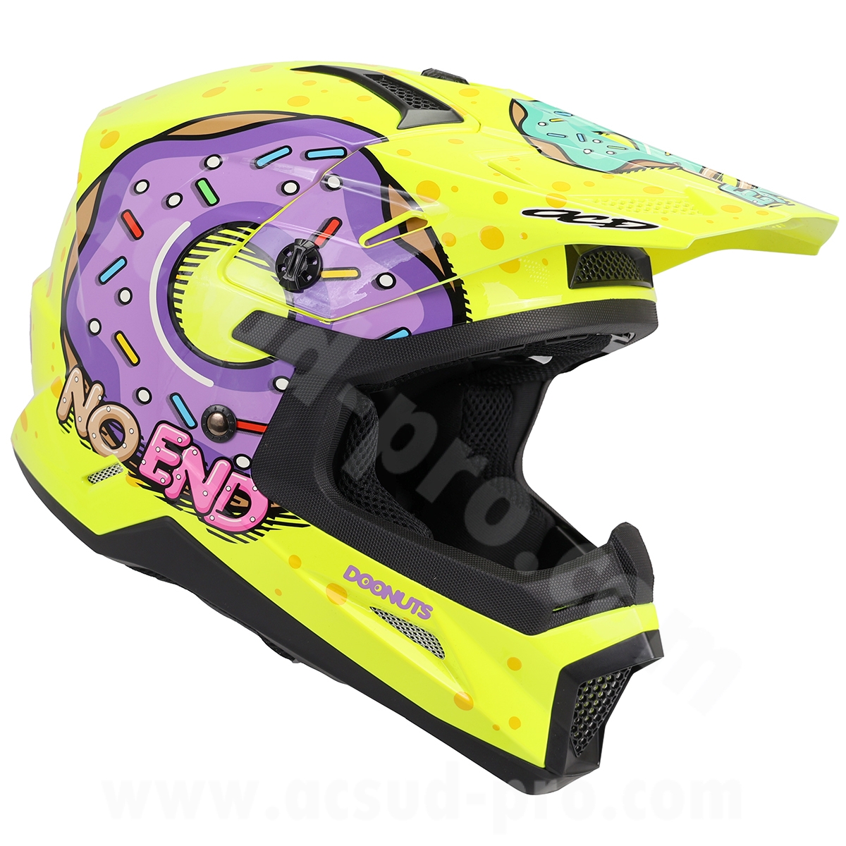 Casque cross Noend Donuts jaune S (55-56 cm) - vue 3