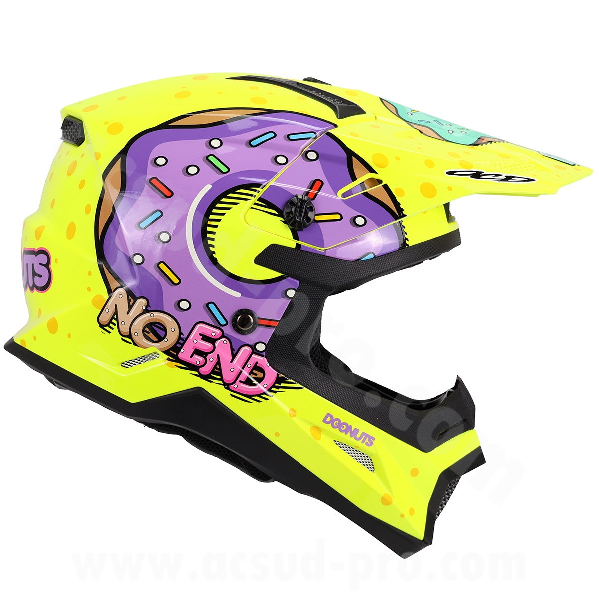 Casque cross Noend Donuts jaune XL (61-62 cm) - vue 4
