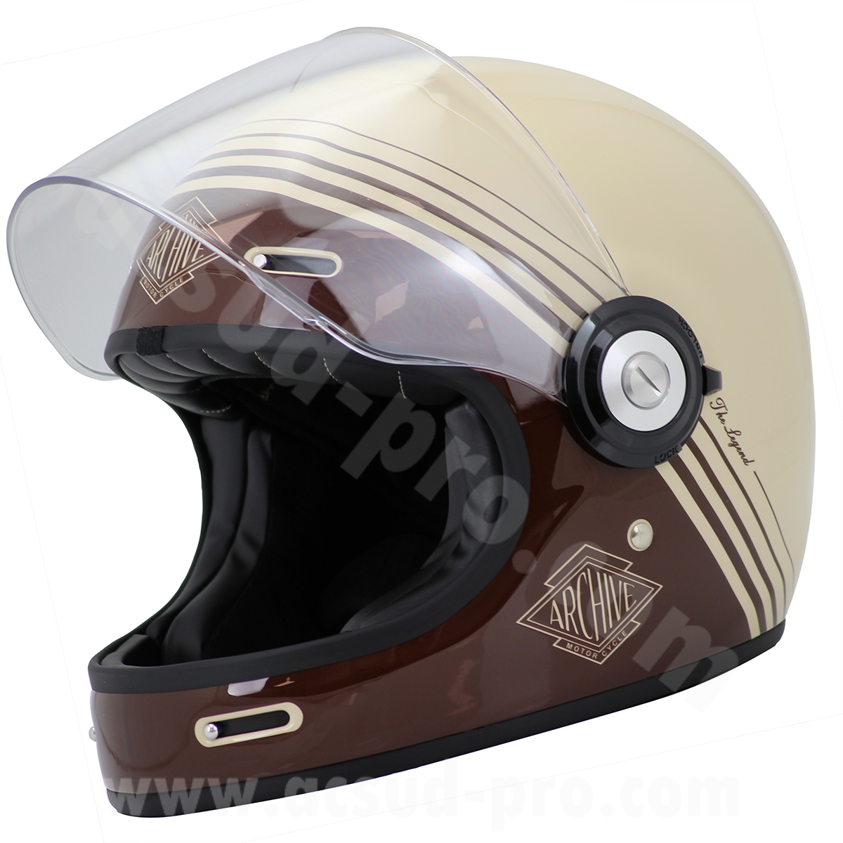 Casque intégral Archive Vintage The Legend fibre marron taille M - vue 2