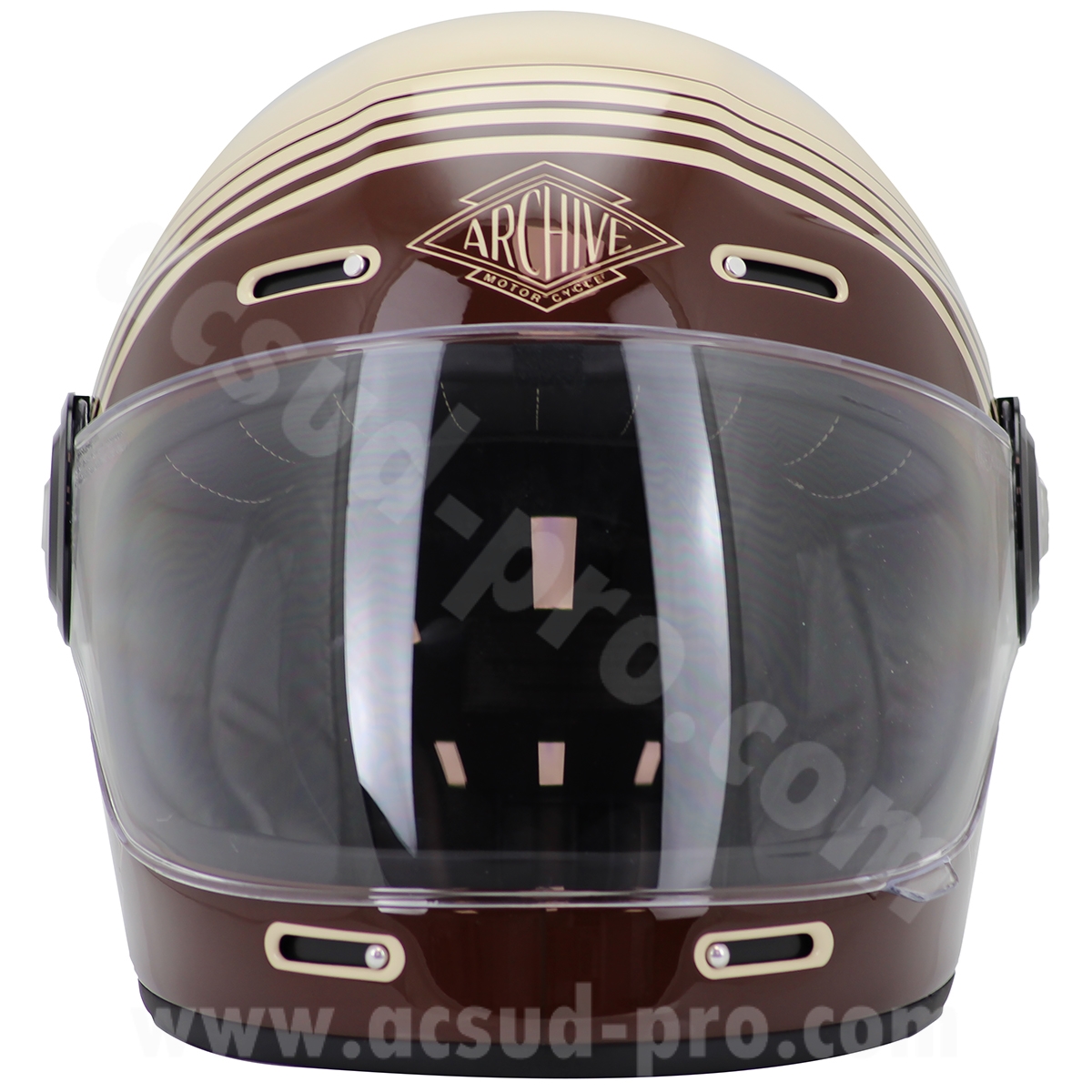 Casque intégral Archive Vintage The Legend fibre marron taille M - vue 4