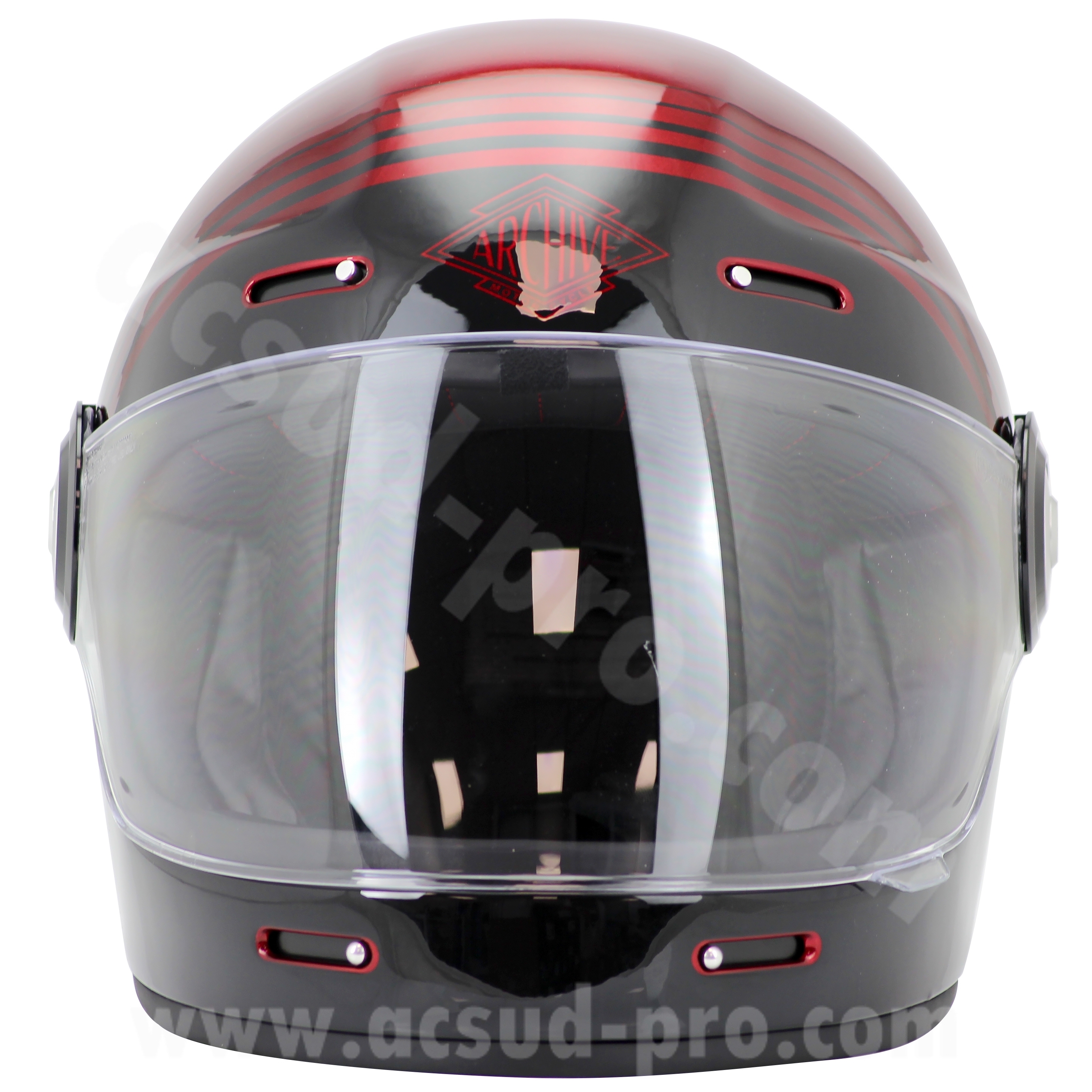 Casque intégral Archive Vintage The Legend fibre rouge brillant taille XXL - vue 3