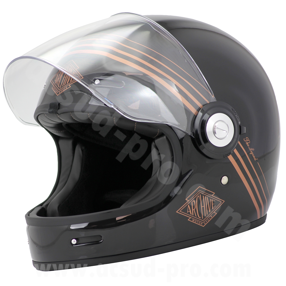 Casque intégral Archive Vintage The Legend fibre noir/or XXL - vue 2