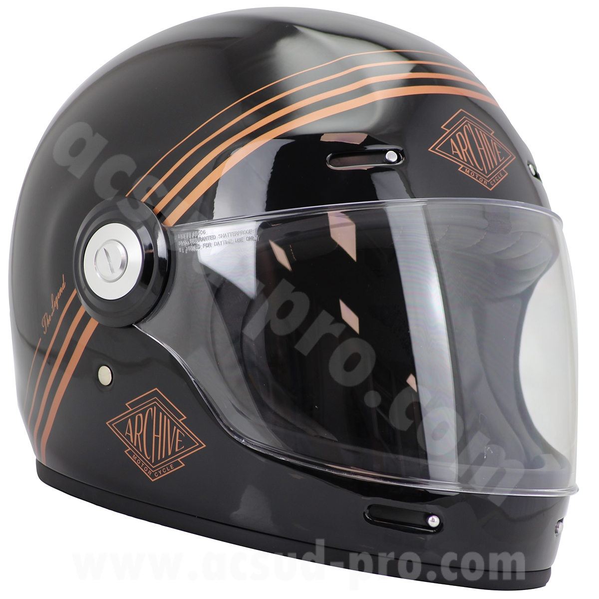 Casque intégral Archive Vintage The Legend fibre noir/or XXL - vue 5