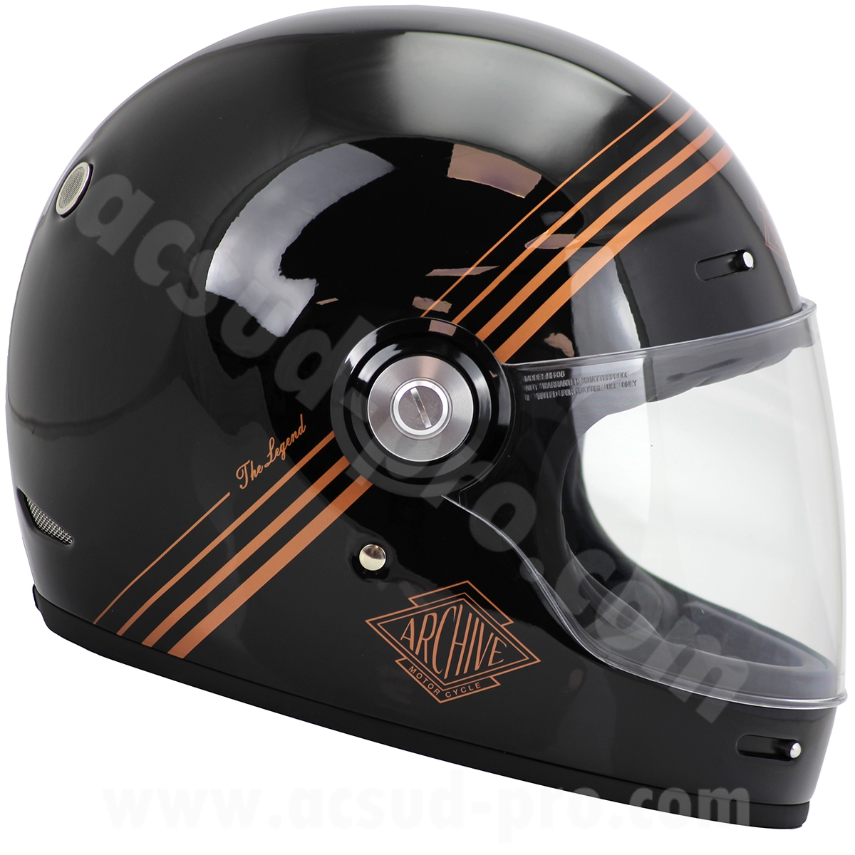 Casque intégral Archive Vintage The Legend fibre noir/or XXL - vue 6
