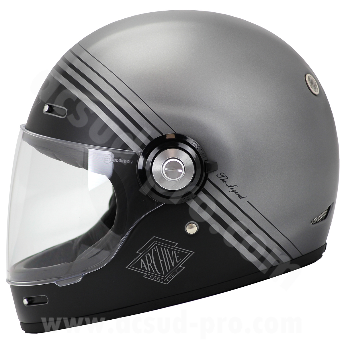 Casque intégral Archive Vintage The Legend fibre grise taille L - vue 3