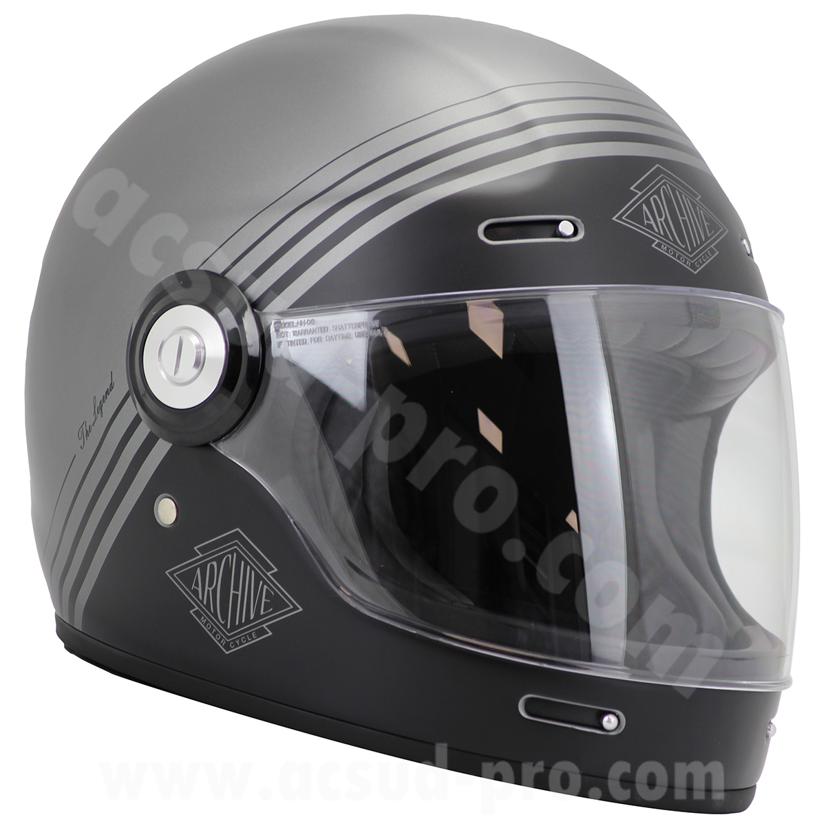 Casque intégral Archive Vintage The Legend fibre grise taille L - vue 5