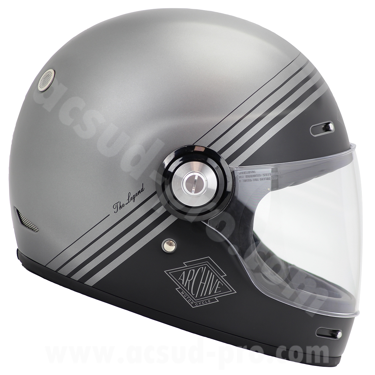 Casque intégral Archive Vintage The Legend fibre grise taille L - vue 6