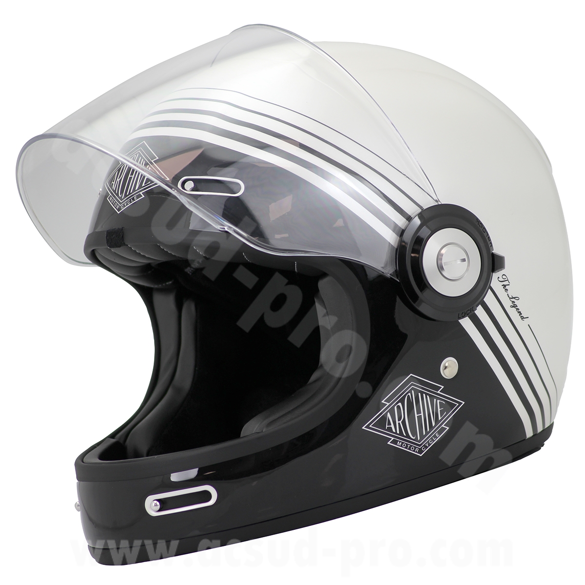 Casque intégral Archive Vintage The Legend fibre blanc taille L - vue 2