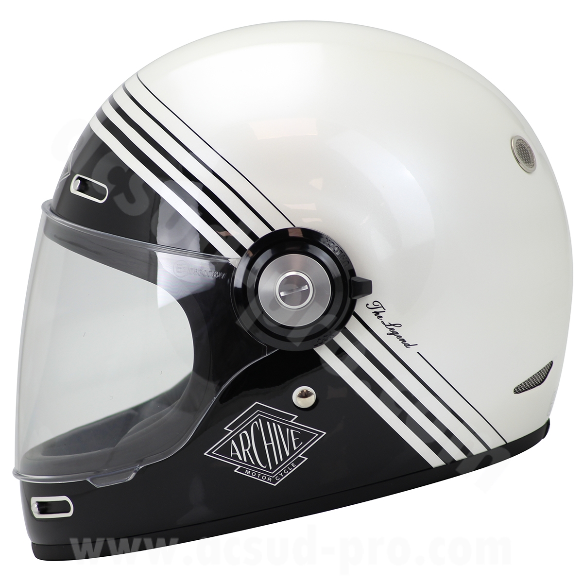 Casque intégral Archive Vintage The Legend fibre blanc taille L - vue 3