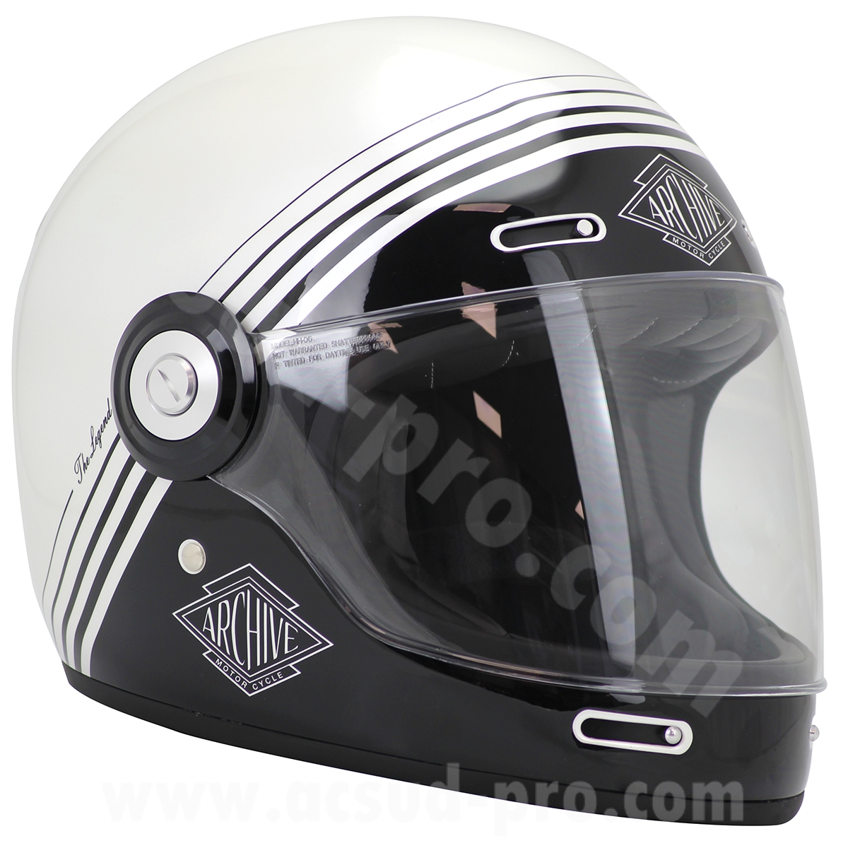 Casque intégral Archive Vintage The Legend fibre blanc taille XXL - vue 5