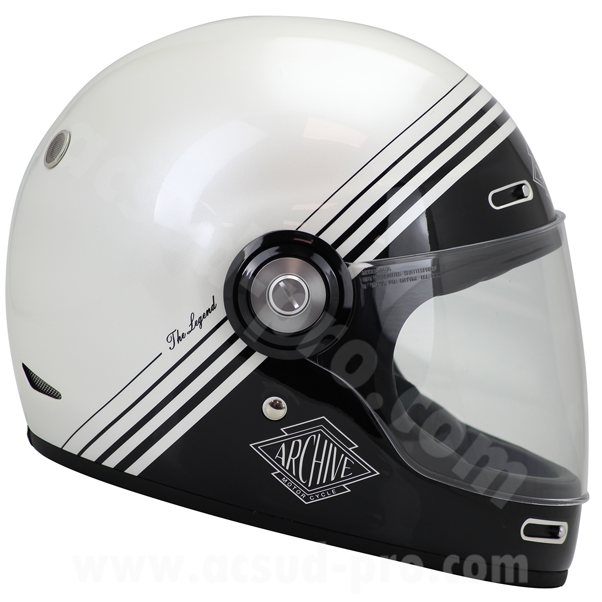 Casque intégral Archive Vintage The Legend fibre blanc taille XXL - vue 6