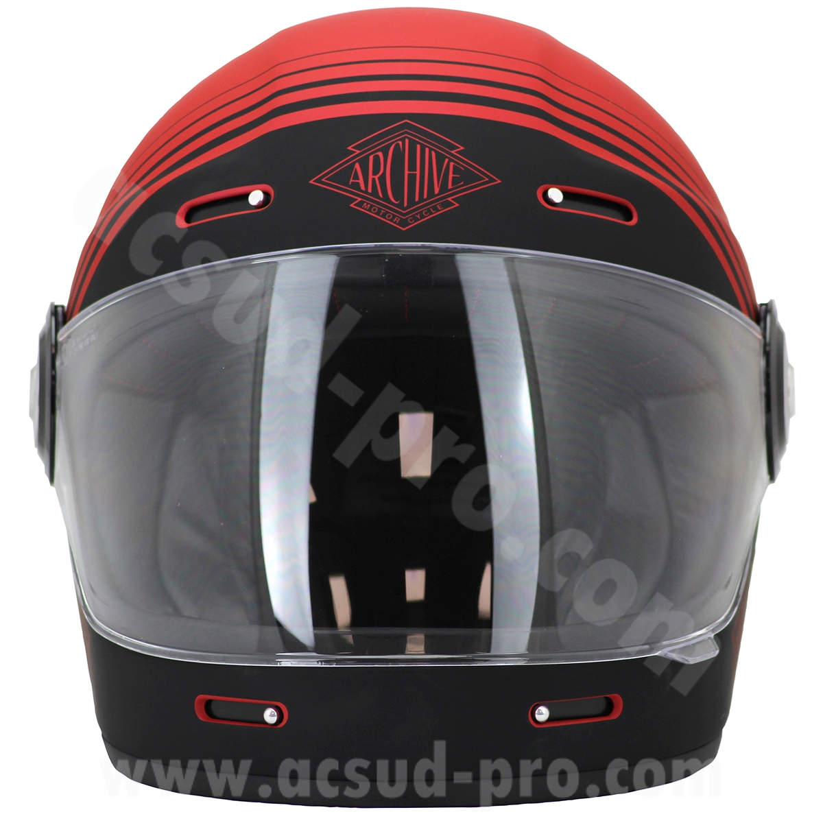 Casque intégral Archive Vintage The Legend fibre rouge mat XXL - vue 3