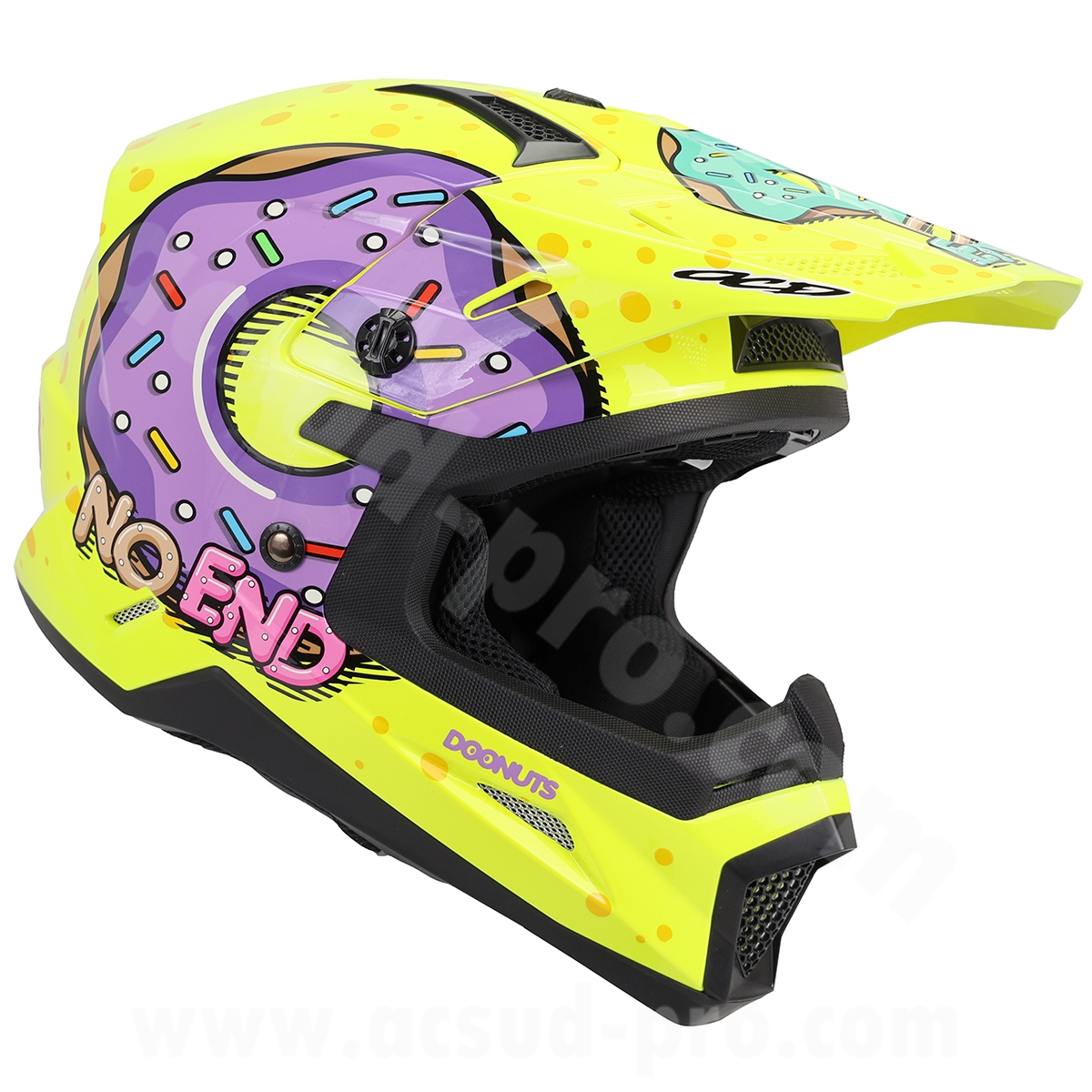 Casque cross enfant Donuts Noend jaune fluo (47-48 cm) UN-R22.06 - vue 4