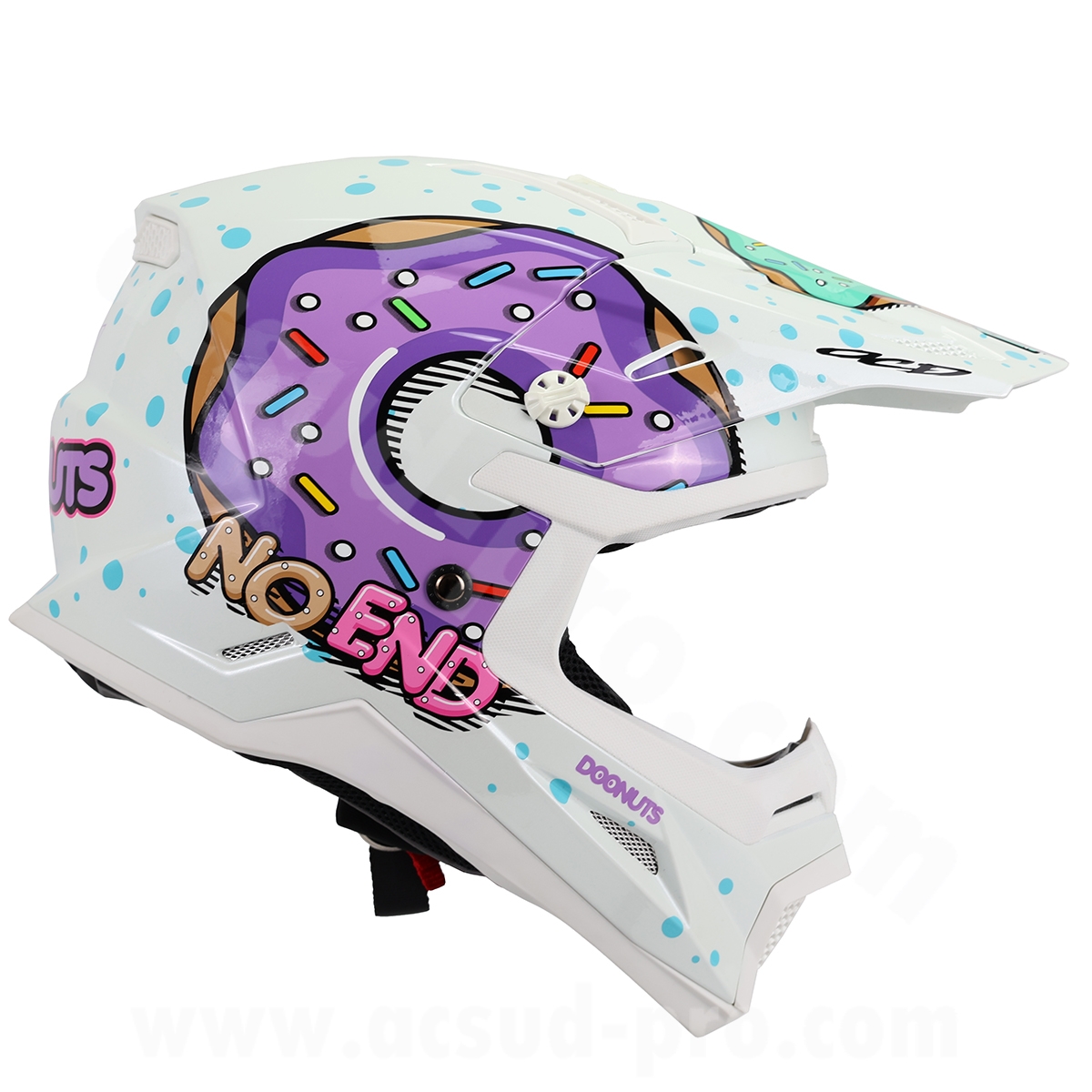 Casque cross enfant Donuts noend blanc YM (49-50 cm) UN-R22.06 - vue 8