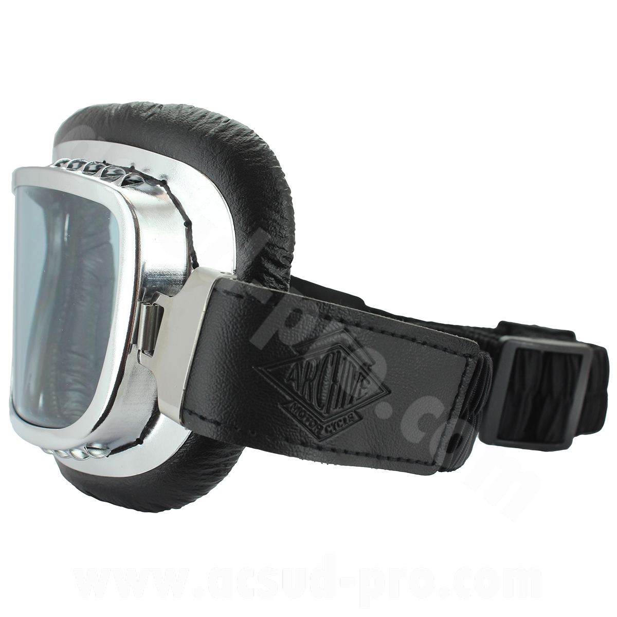 Lunette moto vintage Bulldog verre bombé - vue 2