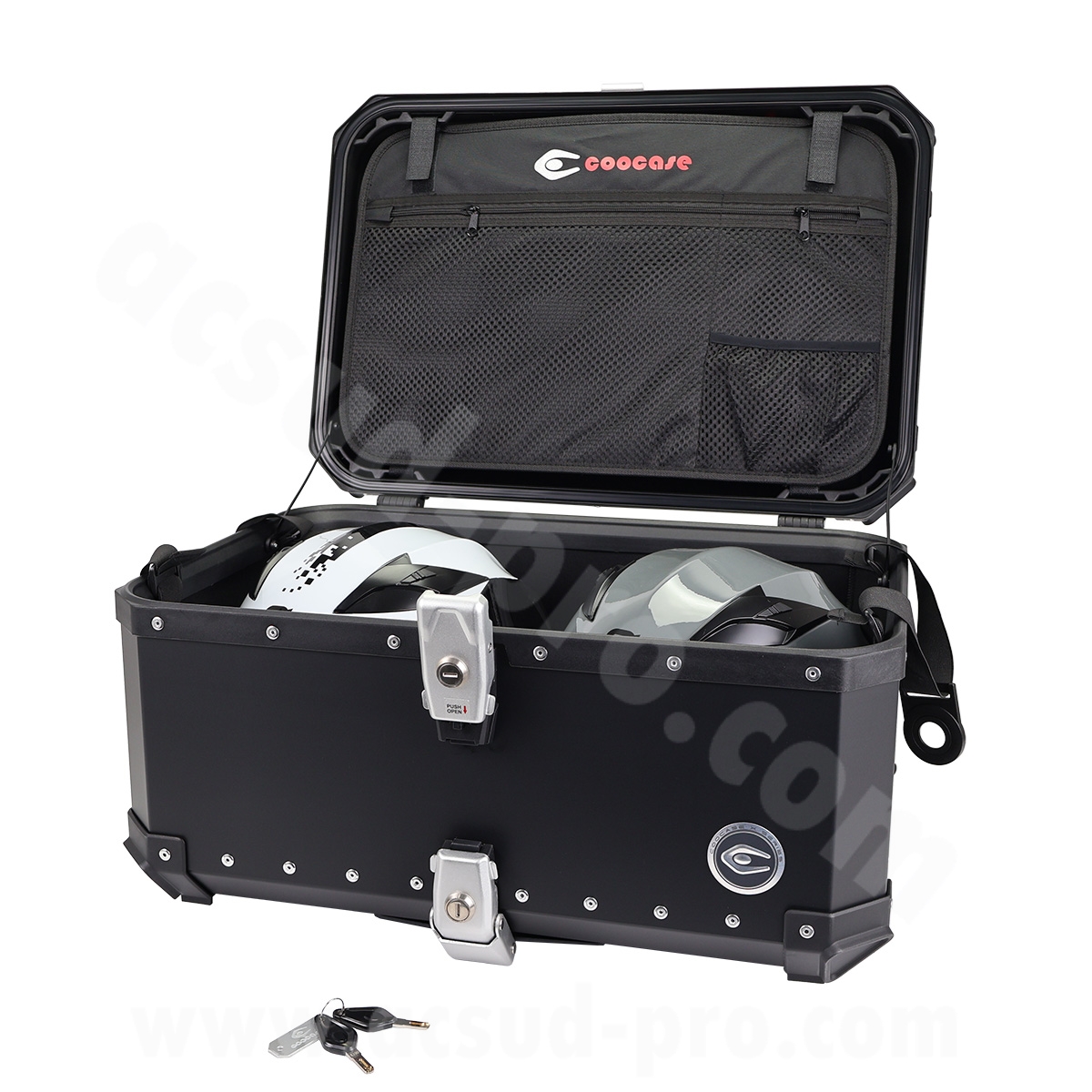 Top case moto/scooter COOCASE X3 aluminium series 60 litres noir - vue 3