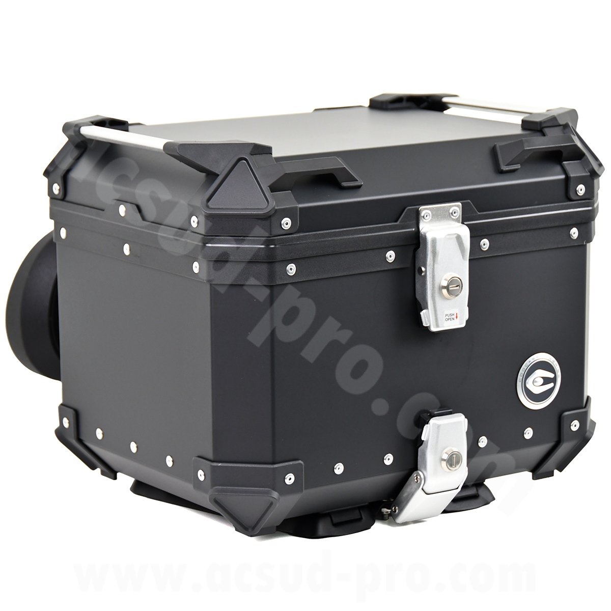 Top case moto/scooter Coocase aluminium série 45 litres avec dosseret ajustable noir - vue 2