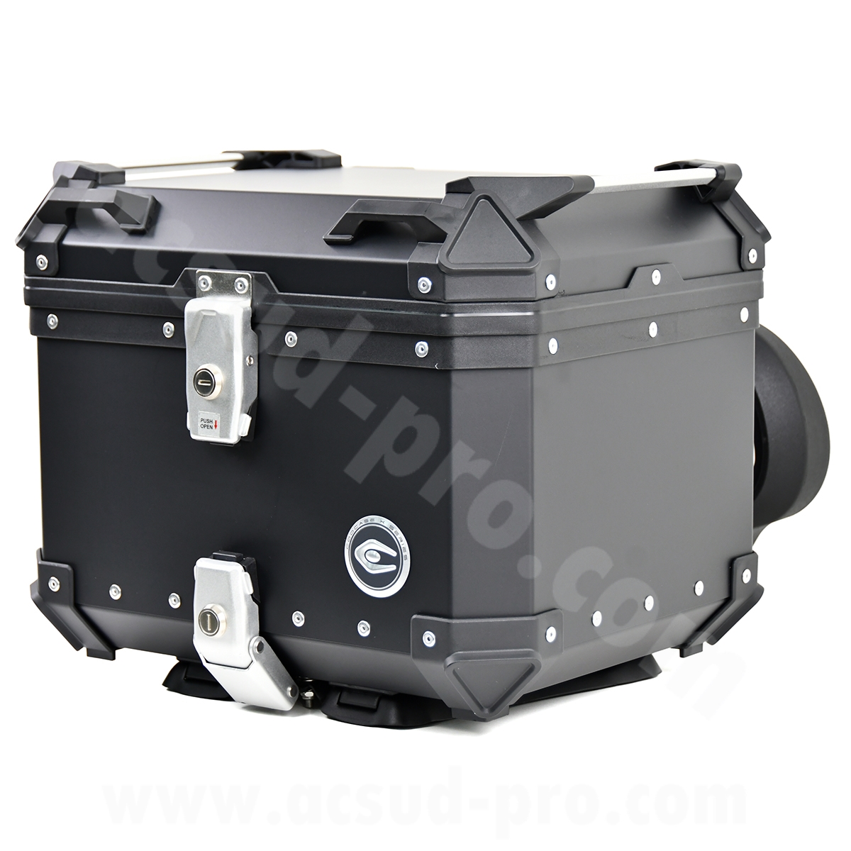 Top case moto/scooter Coocase aluminium série 45 litres avec dosseret ajustable noir - vue 3