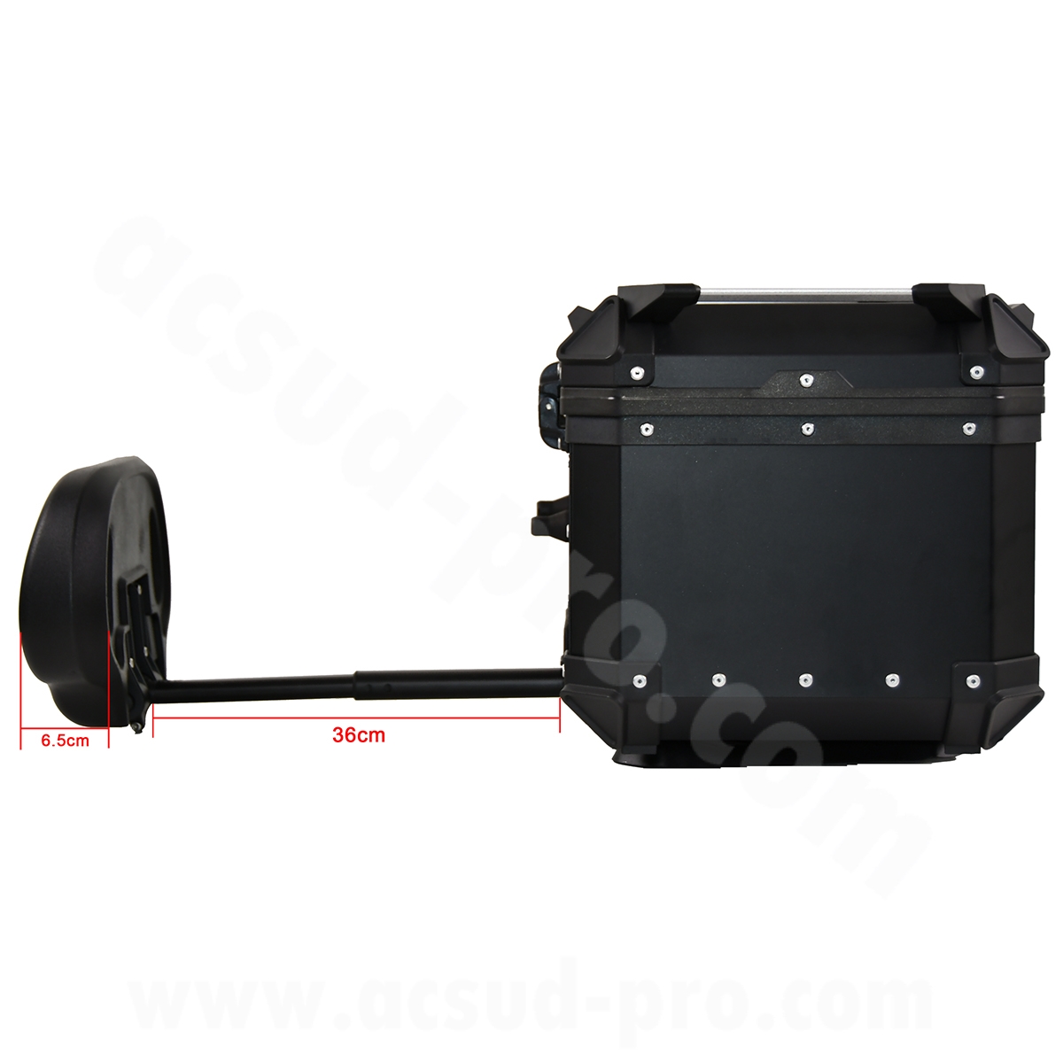 Top case moto/scooter Coocase aluminium série 45 litres avec dosseret ajustable noir - vue 6