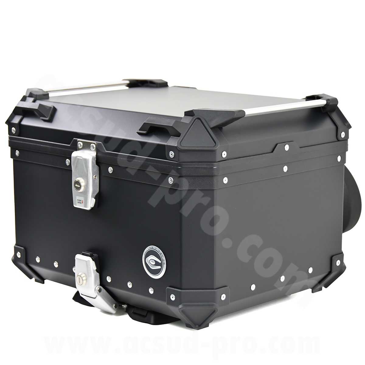 Top case aluminium Coocase série 55 litres avec dosseret ajustable noir - vue 3