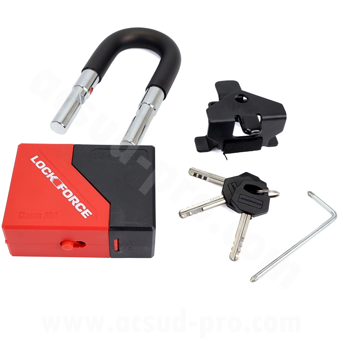 Antivol U mini Lockforce MUA01 98 x 73 mm Ø16,5 alarme 105 dB homologué SRA - vue 2