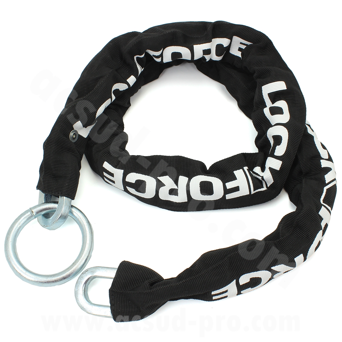 Chaîne antivol Lockforce Lasso Ø9.5 mm anneau Ø10 mm fourreau tissu noir 1,50 m non SRA - vue 2