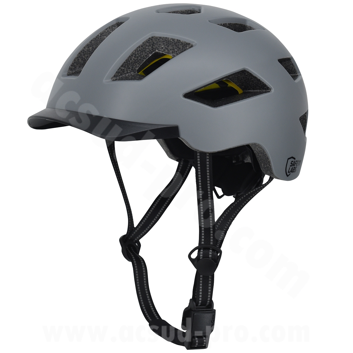 Casque vélo adulte Safety Labs In-Mold E-Bahn 2.0 gris MIPS + Fidlock T.L (57-61 cm) - vue 5