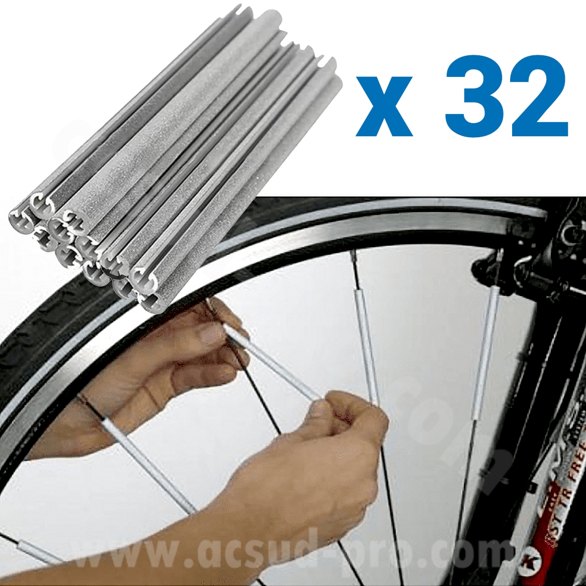 Réflecteurs de rayons vélo (32 pièces) - vue 2