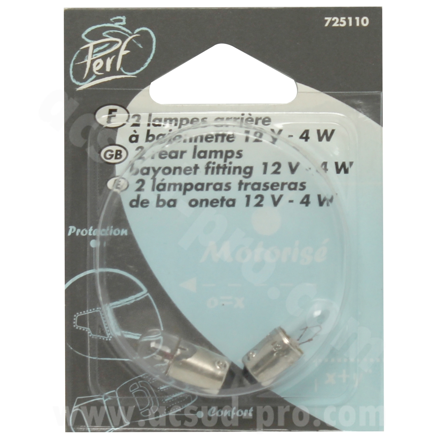 Ampoule témoin 12V 4W BA 9S culot X2 Peugeot - vue 2