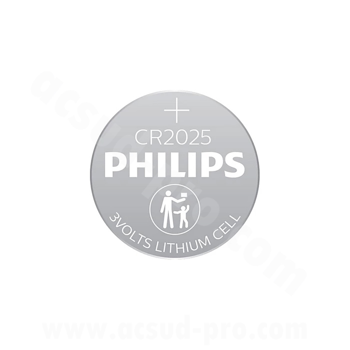 Pile lithium bouton CR2025 Philips - vue 2