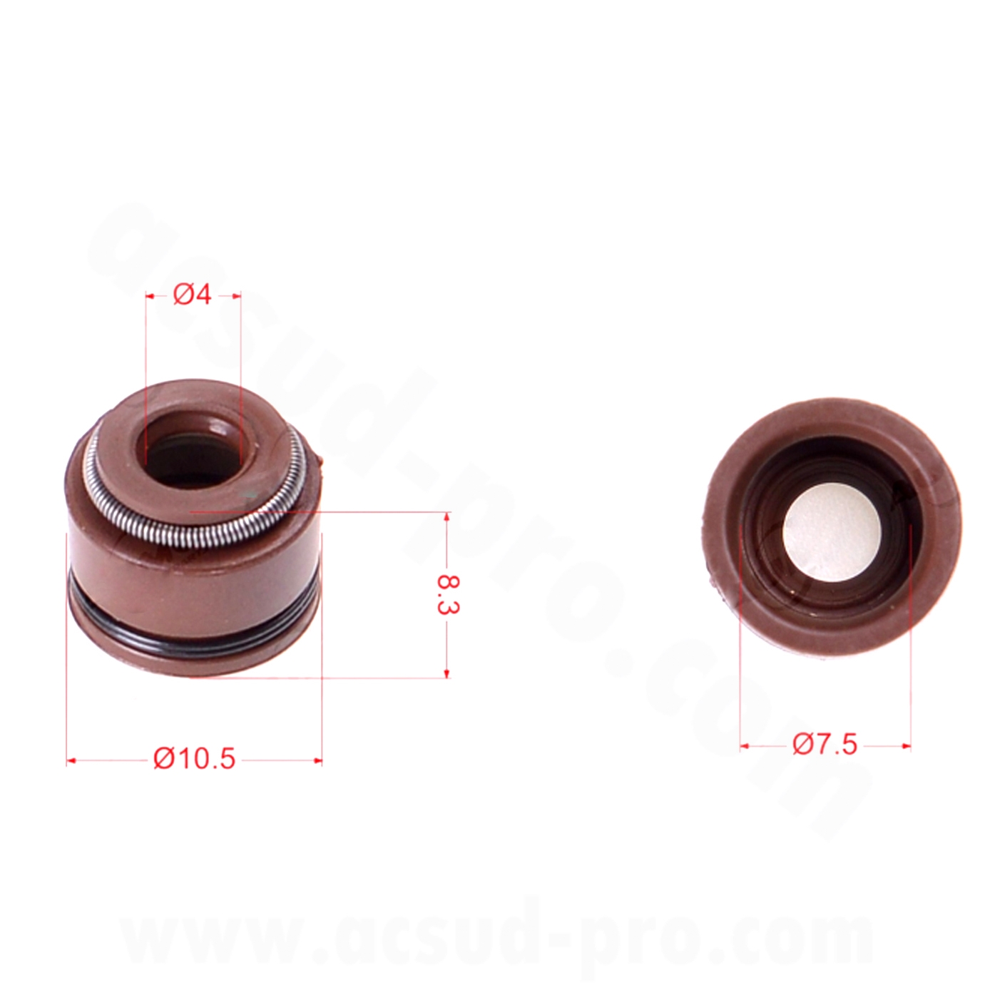 Joint guide de soupape adaptable scooter 50 4T GY6.139QMB Kymco Agility / Sym Orbit / Baotian BT49QT (la paire) - vue 2