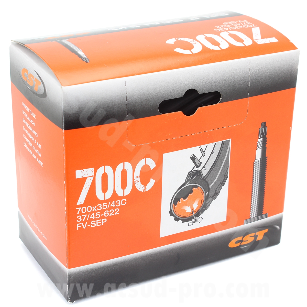 Chambre à air vélo 700 x 35-43C CST autoréparante Presta VP
