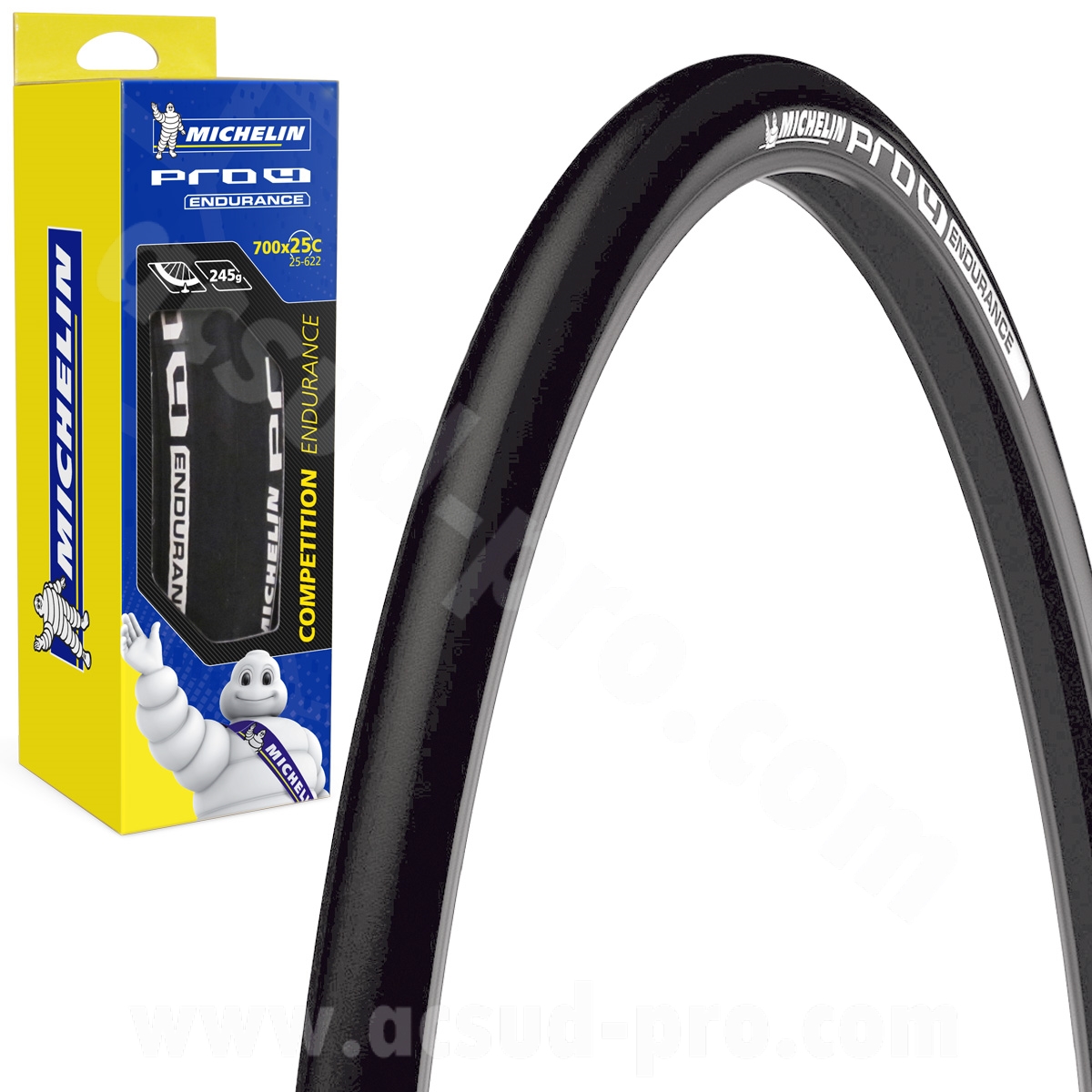 Pneu vélo 700 x 28 Michelin Pro 4 Endurance noir 3X110TPI 285G tringle souple TS (28-622)